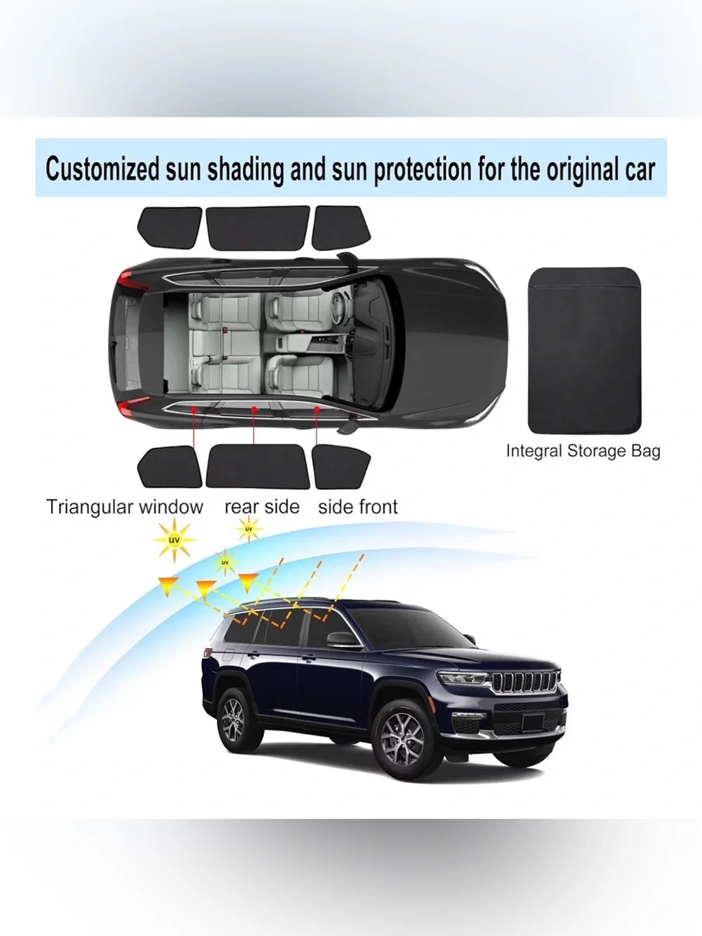 Car Window Sun Shades for Jeep Grand Cherokee